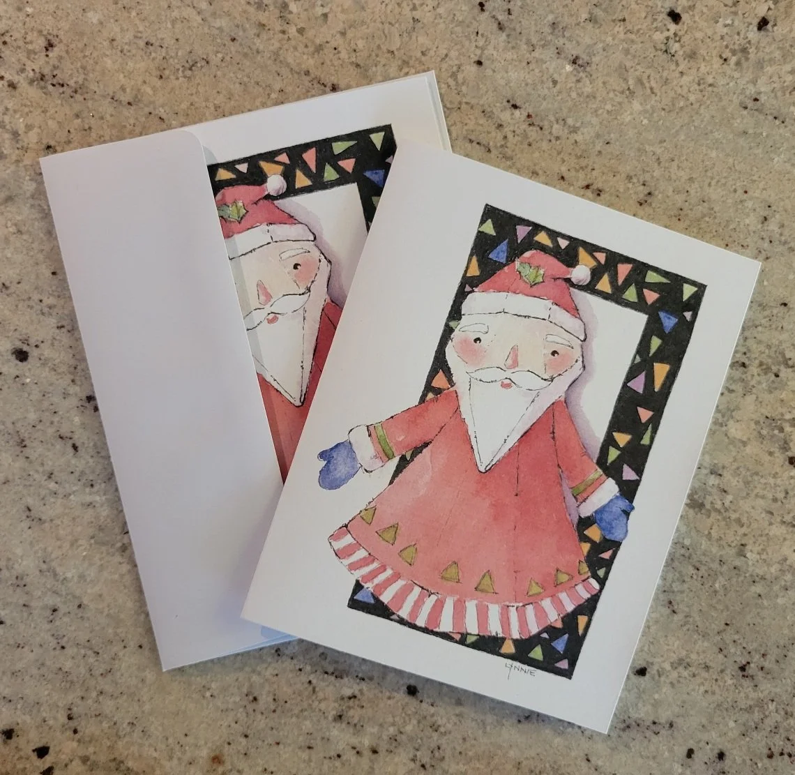 Colorful Santa cards. 4/$8.50 or 12/$21
