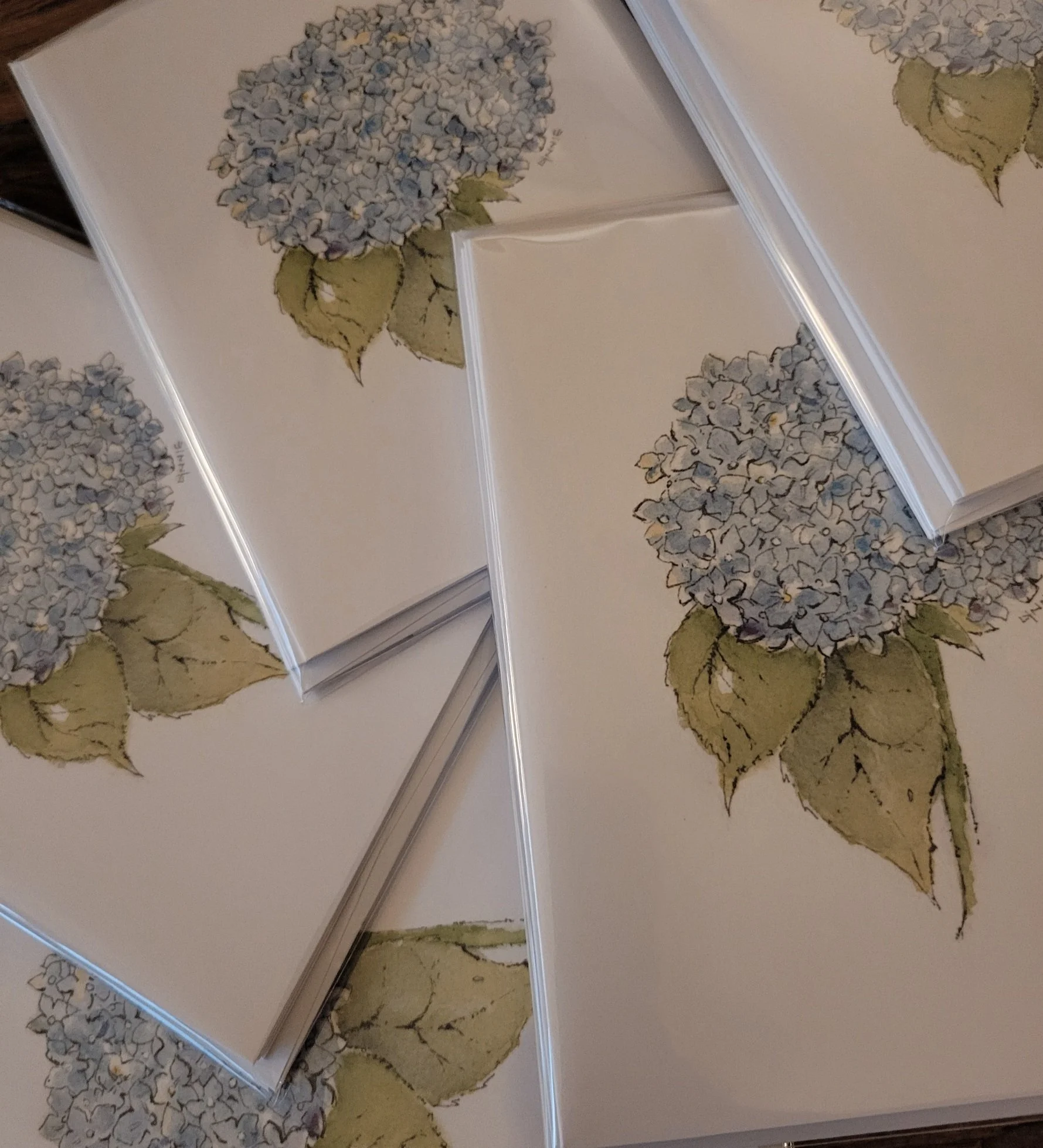 Hydrangea Notecards. 4/$8.50 or 12/$21
