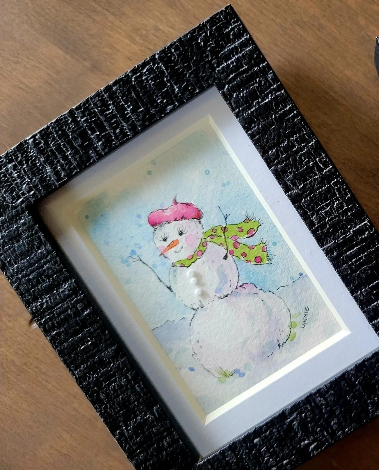 Snowgirl 5" x 4"  framed. $22