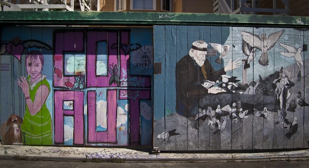 Murals lining Clarion Alley in San Francisco’s Mission District.