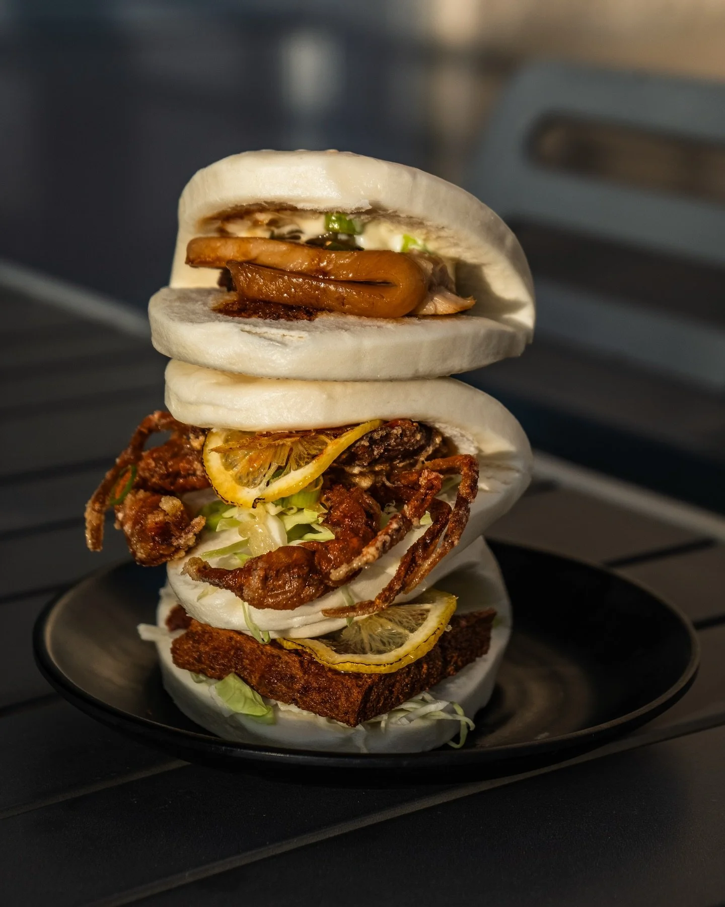 Soft, pillowy bao filled with bold Japanese flavors! Cha-shu, Sawagani, and Crispy Tofu. Your new Izakaya essentials🍶✨

#ColumbusEats #ColumbusFoodie #ColumbusFood #614Eats #614Foodie #ColumbusRestaurants #ColumbusDining #ColumbusFoodScene #CbusFood