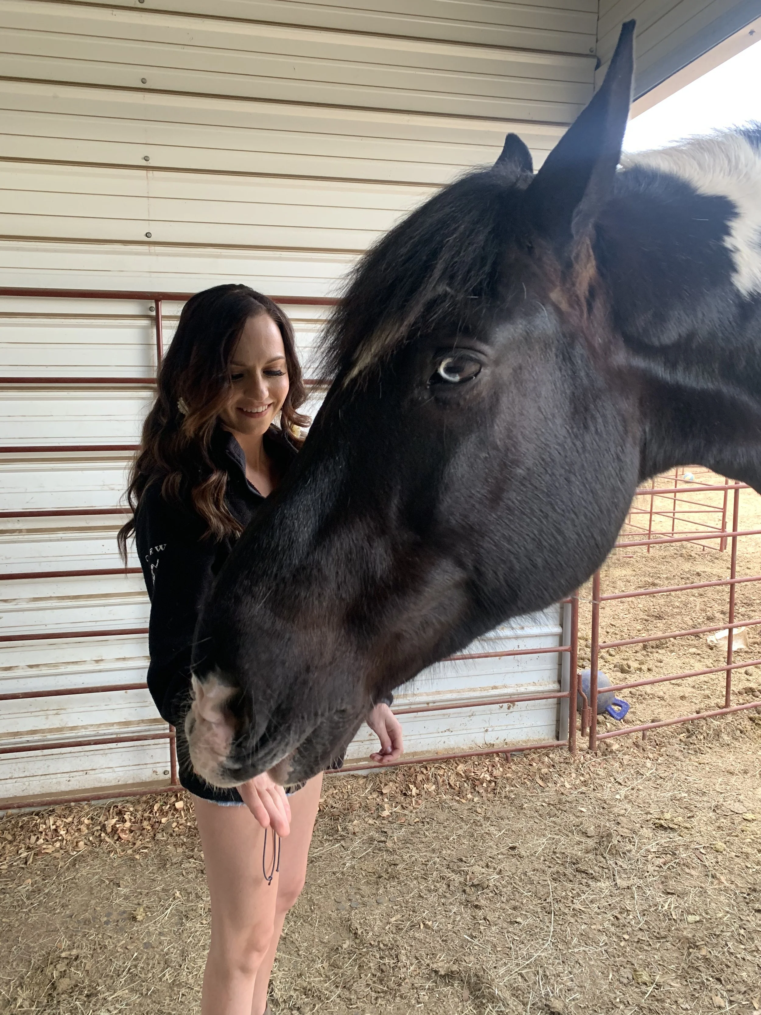 Hanging with the horses on set!