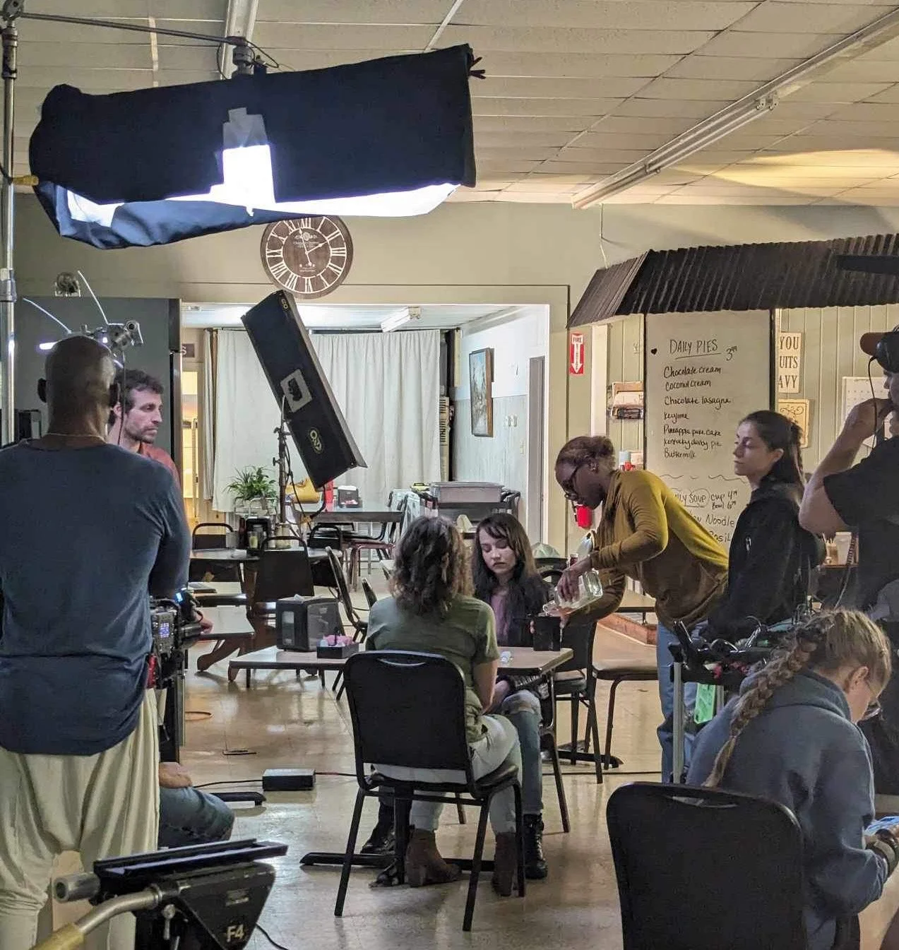 On the set of "Finding Solace." Directed by Maurice Moore.