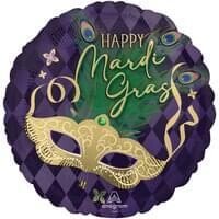 18" Happy Mardi Gras Mask