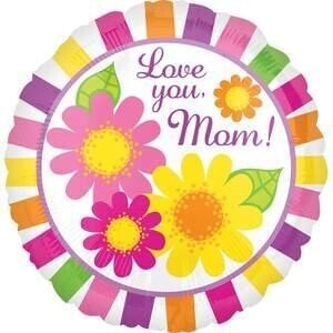18" Love You Mom Stripes
