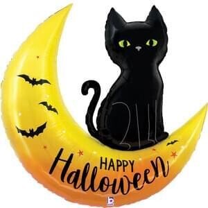 41" Halloween Moon Shape Cat