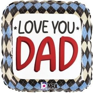 18" Love you Argyle Max Float