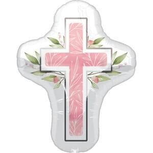 My First Communion Pink Super Shape Cross