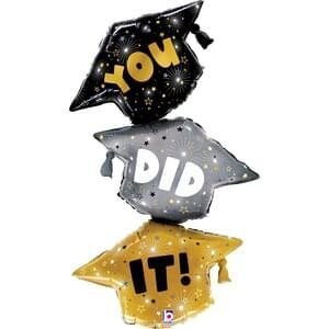 38" Grad Cap Trio