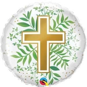 Qualatex 18" Golden Cross & Greenery