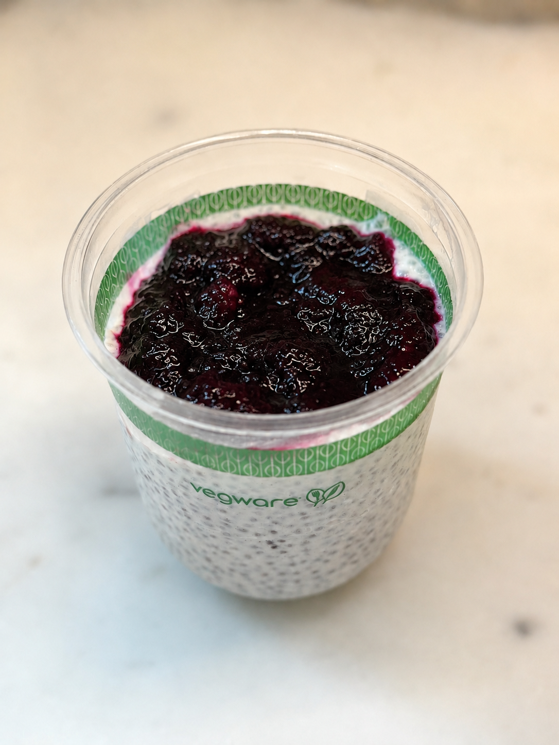 Vanilla Coconut Chia Seed Pudding (Blackberry Jam)
