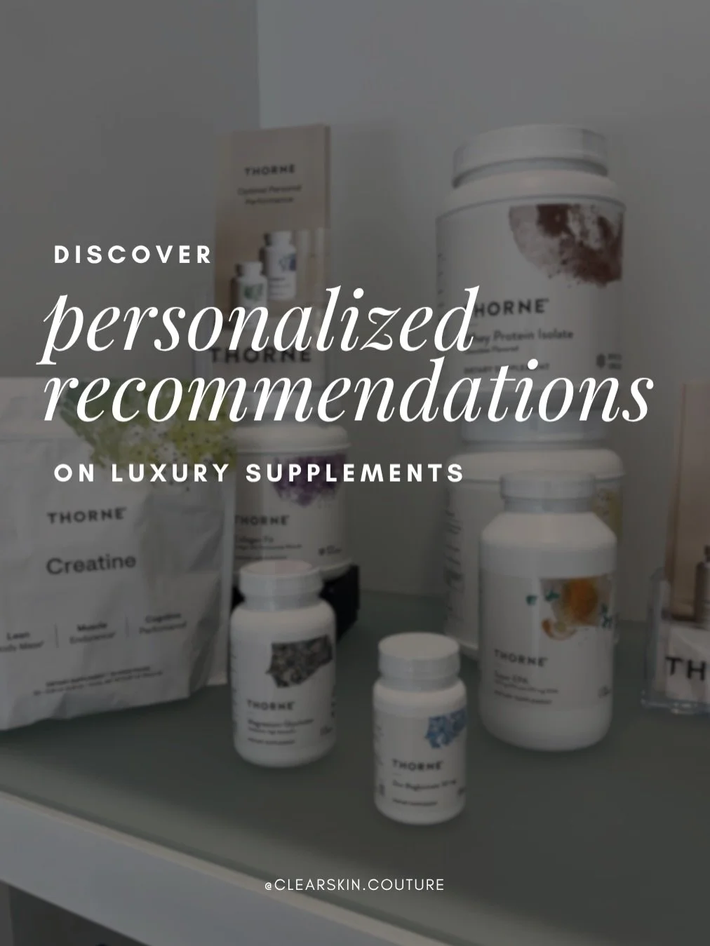 We believe true skin transformation starts from within ✨

That&rsquo;s why we offer physician-guided, personalized supplement recommendations featuring Thorne, a leader in clinical-grade, luxury wellness.

No one-size-fits-all but physician-led care.