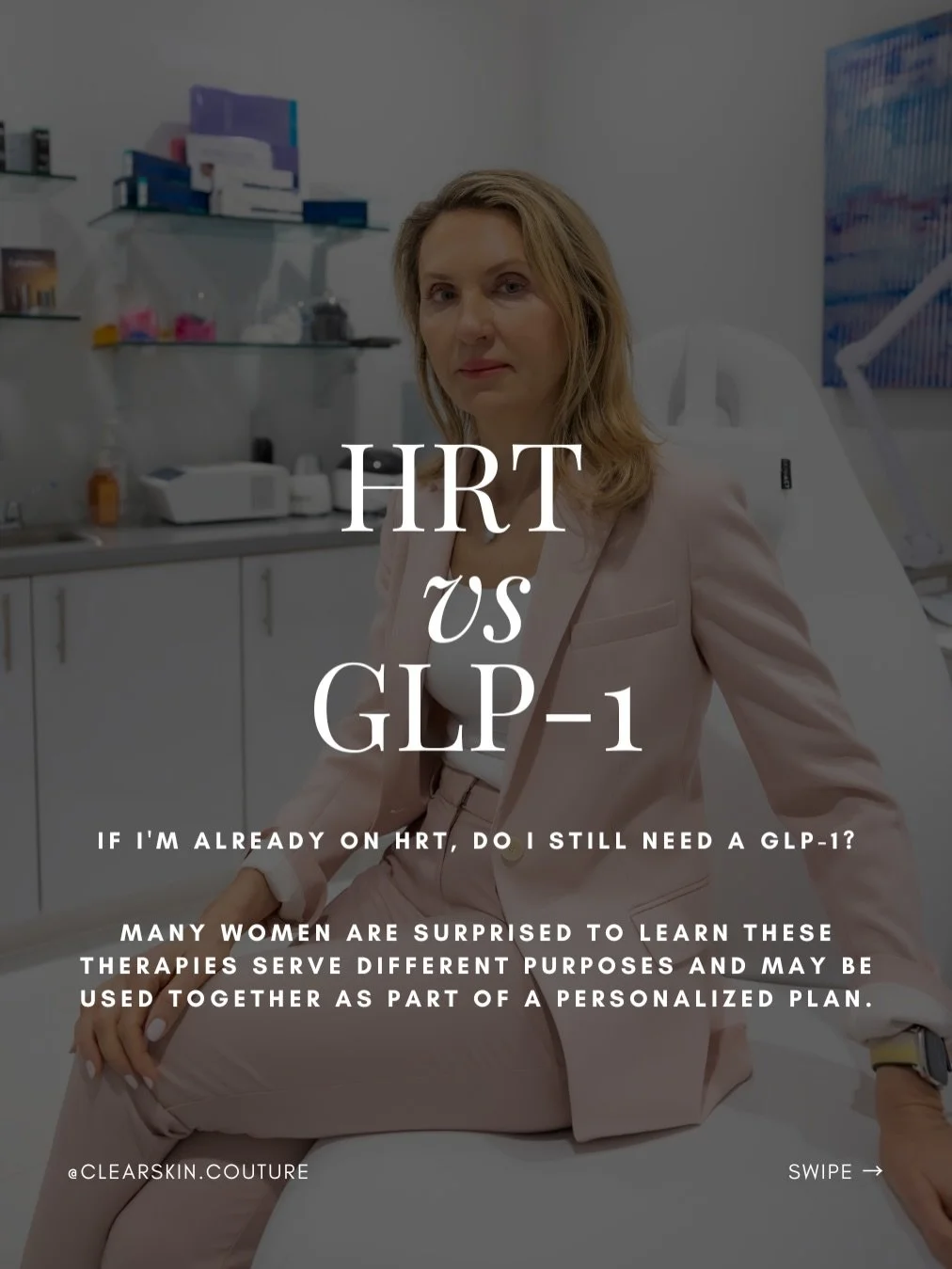 HRT and GLP-1 are often discussed together, but they serve different purposes.

Hormone Replacement Therapy (HRT) focuses on hormone health, while GLP-1 therapy may be considered as part of a metabolic health plan.

Some women find that even with hor