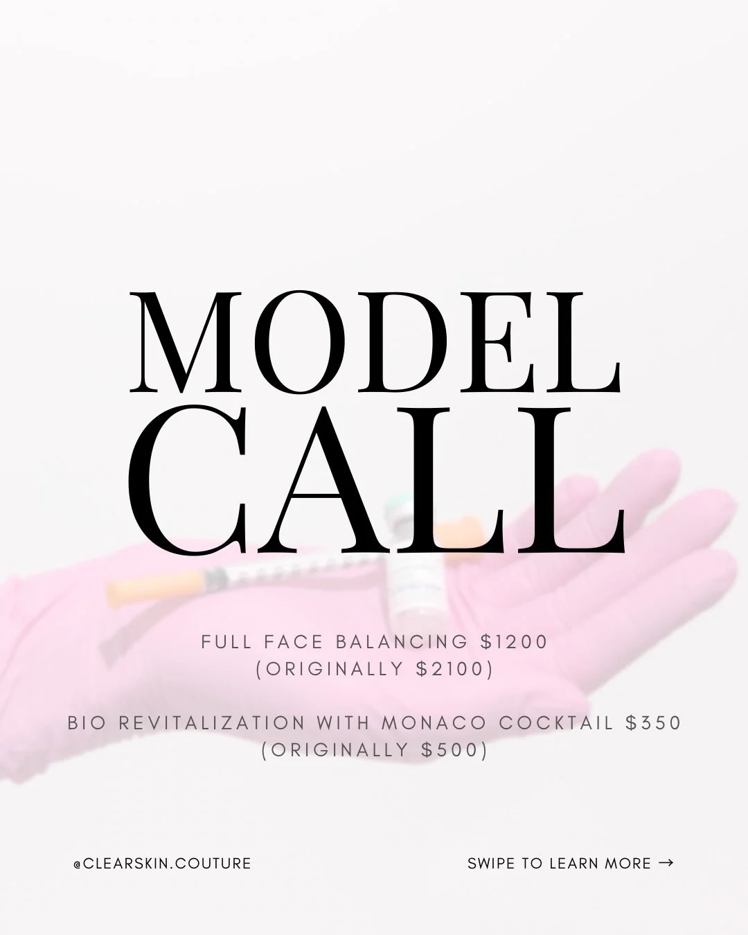 ✨ We&rsquo;re looking for models! ✨
We&rsquo;d love to welcome a few new faces for two of our favorite treatments, offered at a special model rate 🤍 

Swipe through to see what&rsquo;s included 👉

If you&rsquo;ve been curious about refreshing your 