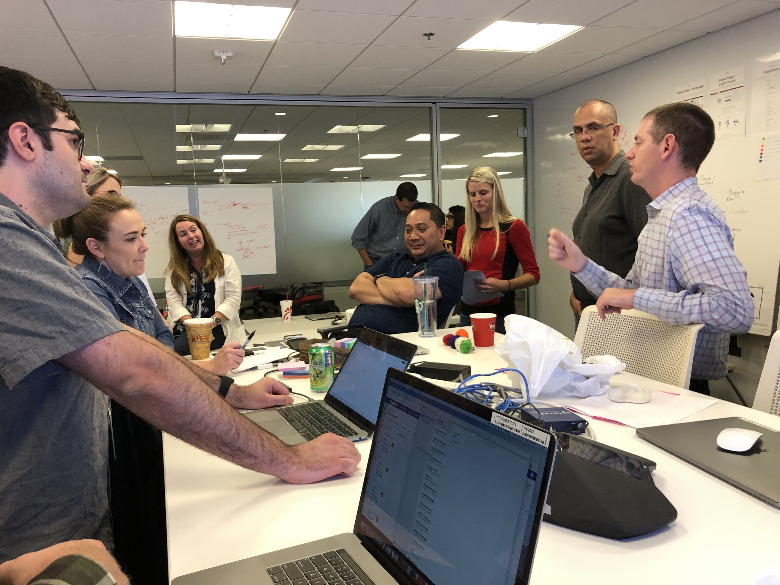An information architecture workshop in progress with Equifax stakeholders.