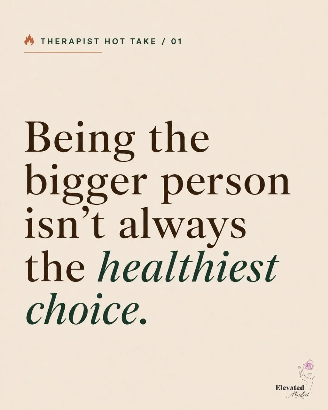 &ldquo;Be the bigger person&rdquo; can be good advice.

Sometimes walking away, not reacting, or choosing not to engage really is the healthiest thing you can do. 🌿

But I think there&rsquo;s an important difference between choosing not to react &am