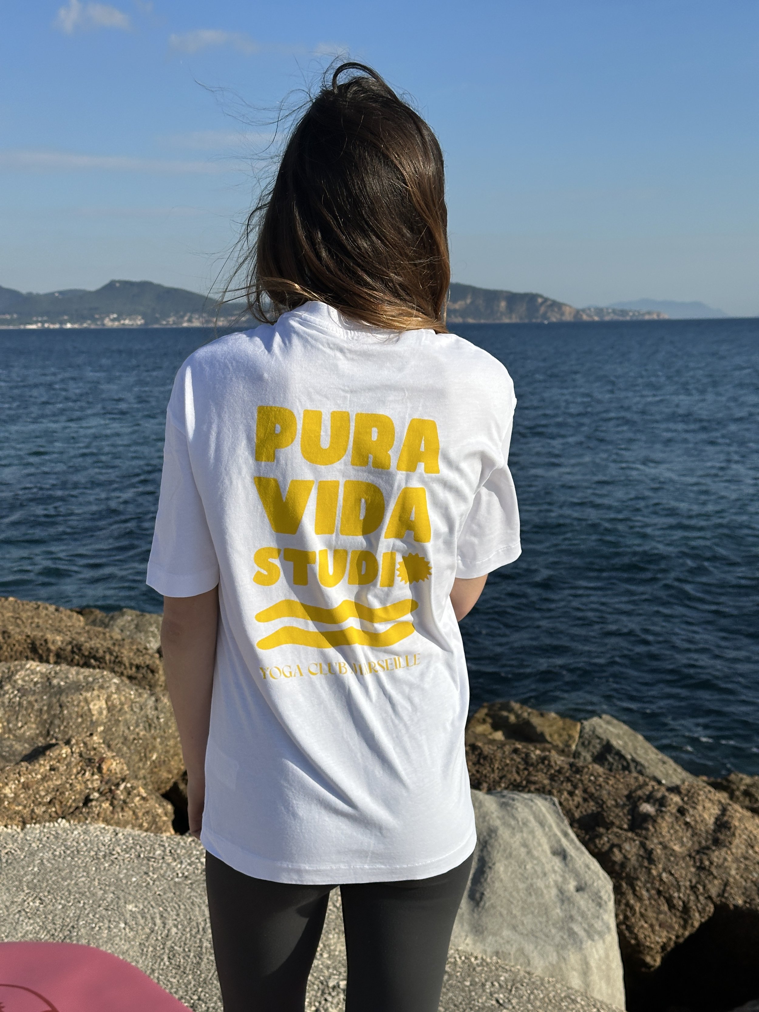 Tee shirt Pura Vida Yoga - Jaune