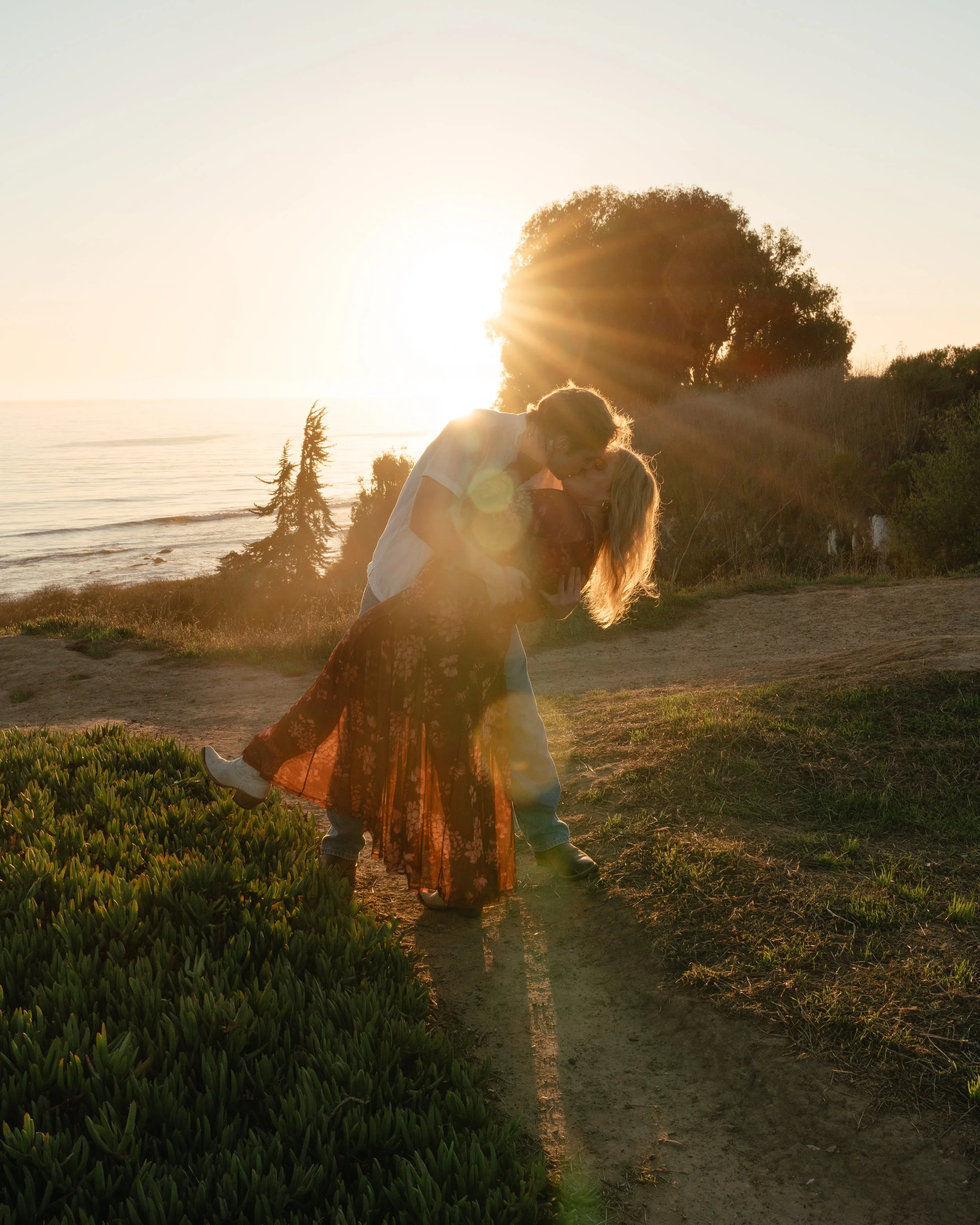 Beach Cliff Engagement Photos Santa Barbara