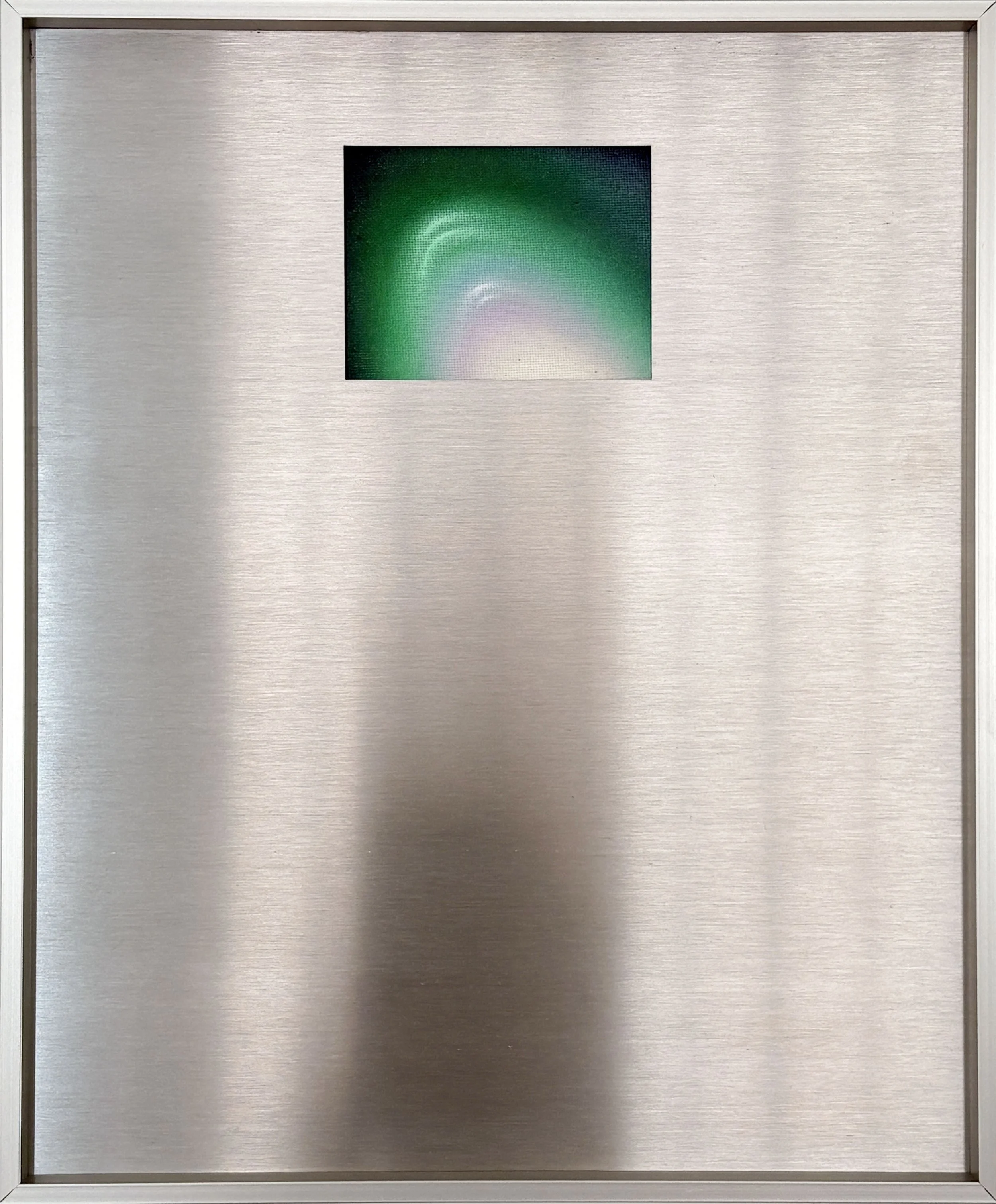 Axon green curve, 2026. Oil on canvas, 11,9 x 9,9” (30 x 25 cm)