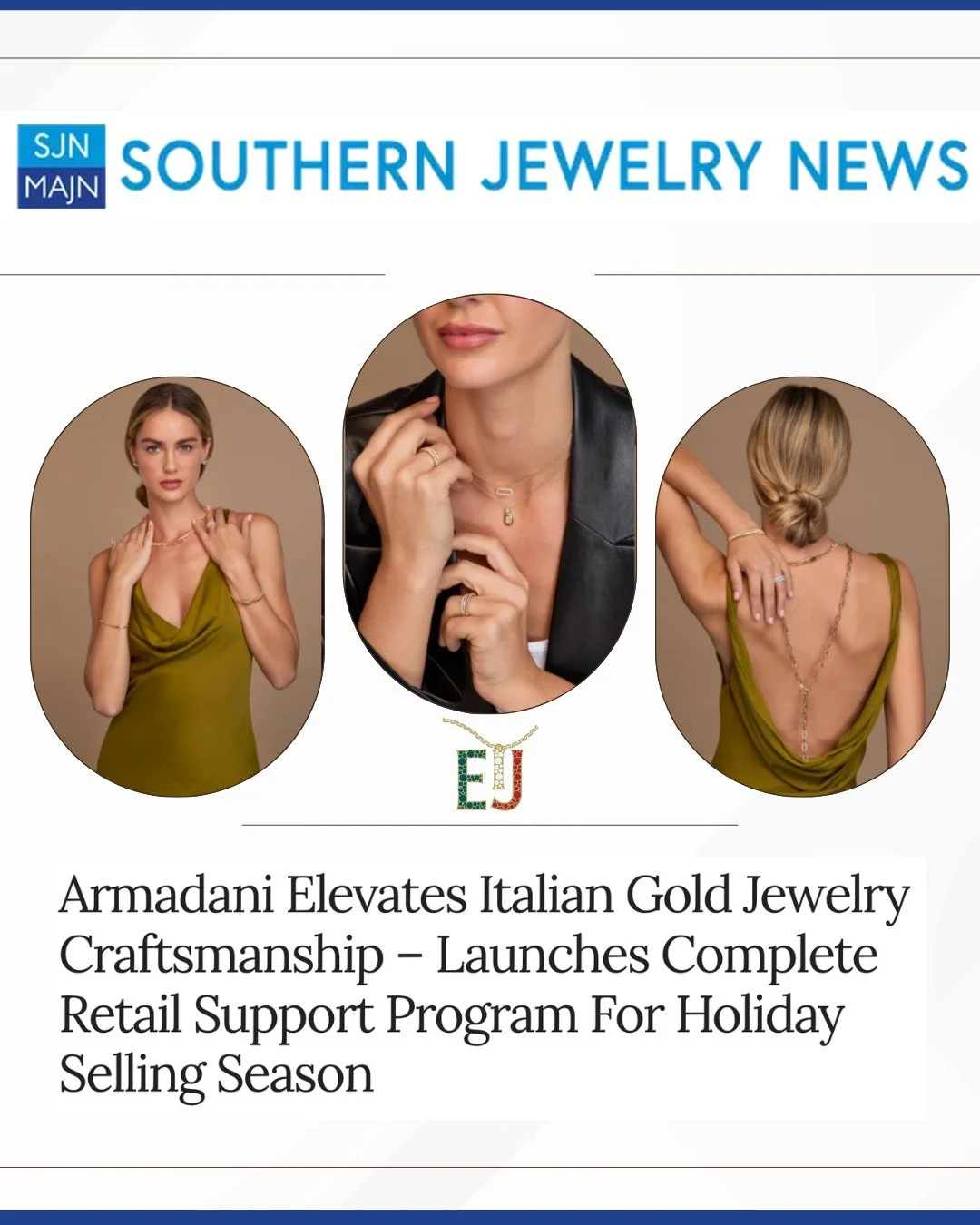 The word is getting out. ✨⁠
⁠
Thank you to @SouthernMidAmericaJewelryNews for sharing the latest from Armadani as we continue to expand the way we support independent jewelers and bring authentic Made in Italy craftsmanship to consumers across the U.