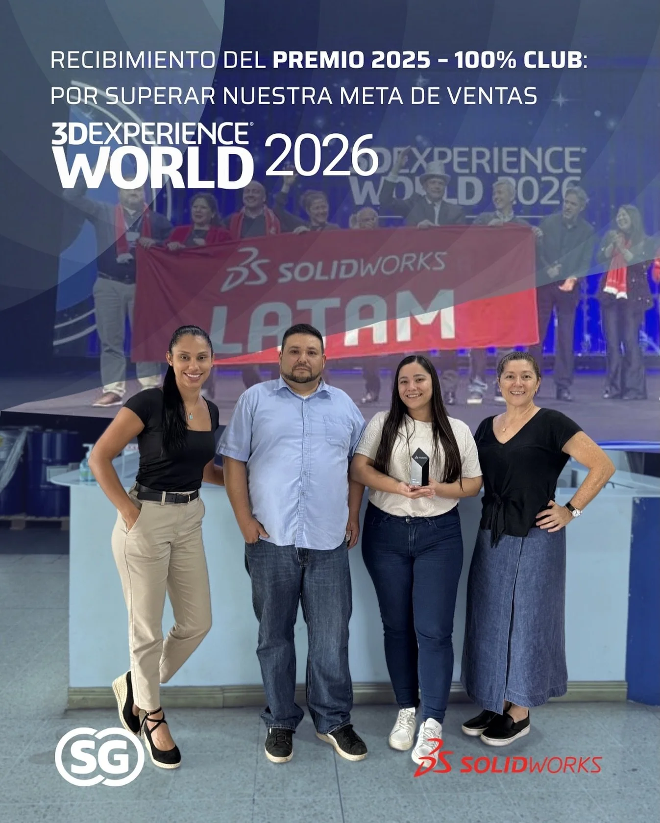 Reconocimiento internacional
&iexcl;Celebramos formar parte del 100% Club &ndash; 2025! Un reconocimiento otorgado por Dassault Syst&egrave;mes a los partners que superan el 100% de sus objetivos anuales en SOLIDWORKS, productos y renovaciones.

Este