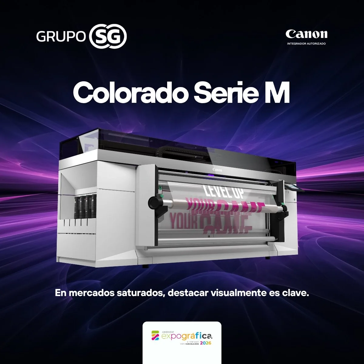 Junto a @canonmexicana, le invitamos a descubrir nuevas posibilidades en impresi&oacute;n digital en Expo Gr&aacute;fica Guadalajara 2026.
Conozca de cerca la tecnolog&iacute;a Colorado Serie M y sus aplicaciones para elevar el impacto visual, la inn