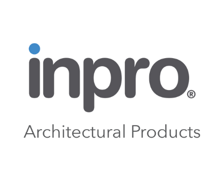 Logo for Inpro Architectural Products with a blue dot above the letter 'i' and gray text.