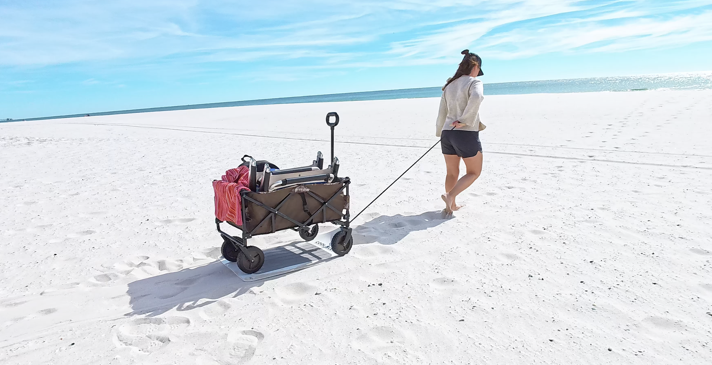 Best option for pulling your wagon or cooler on soft beach sand