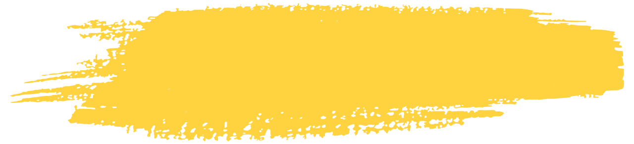 Yellow paint brush stroke on a transparent background.