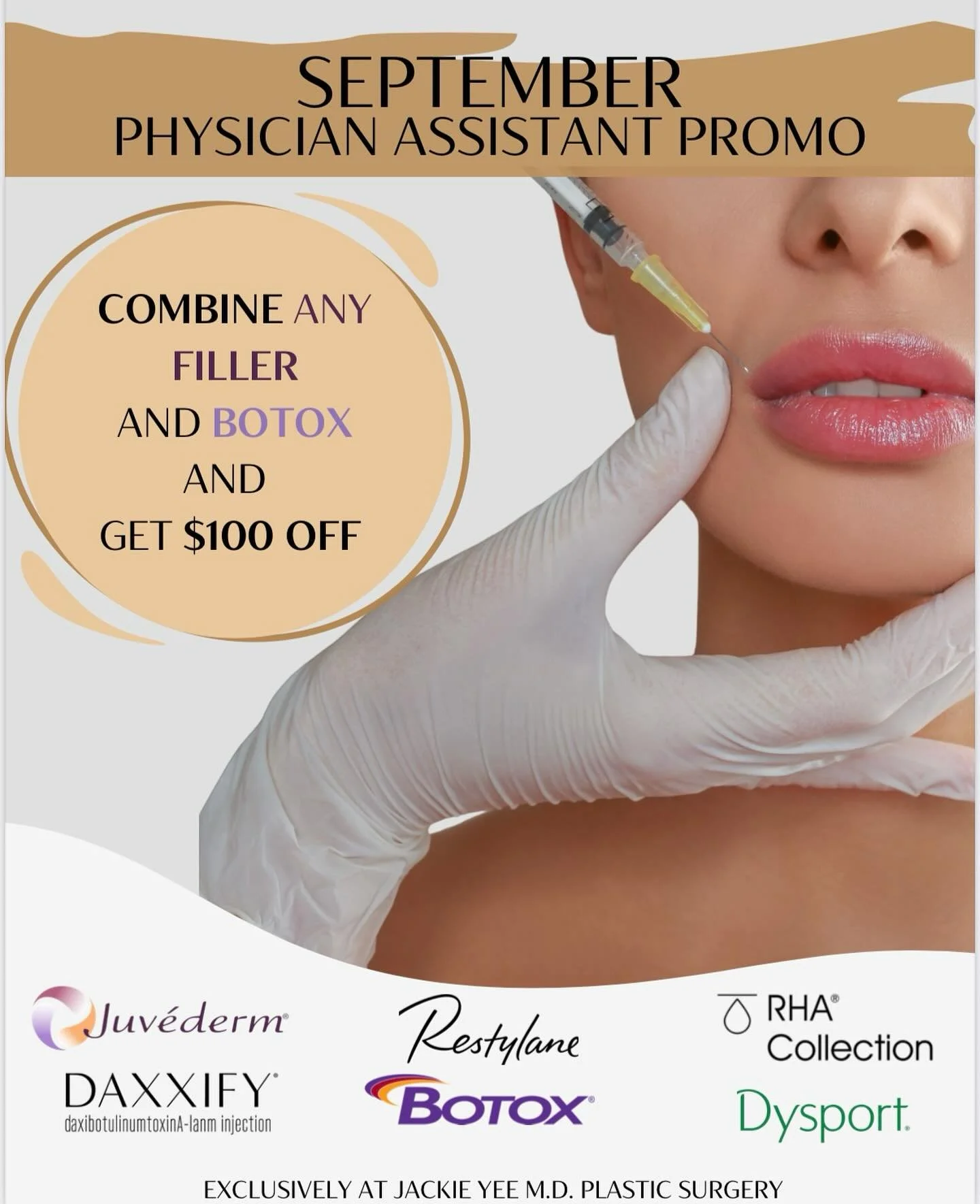 All month long, when you schedule your Botox treatment with one of our PAs, you’ll receive $100 off any syringe of filler! 
Smooth lines, restore volume, and leave looking refreshed. All in one visit. 
π Jackie Yee MD Plastic Surgery
π 305-