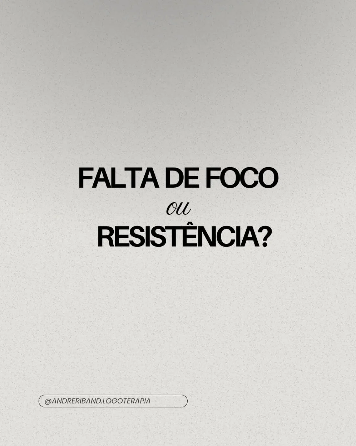 Isso que voc&ecirc; chama de &ldquo;falta de foco&rdquo; pode ter outro nome: resist&ecirc;ncia.

E n&atilde;o, n&atilde;o &eacute; pregui&ccedil;a. N&atilde;o &eacute; desorganiza&ccedil;&atilde;o. E tamb&eacute;m n&atilde;o &eacute; procrastina&cce