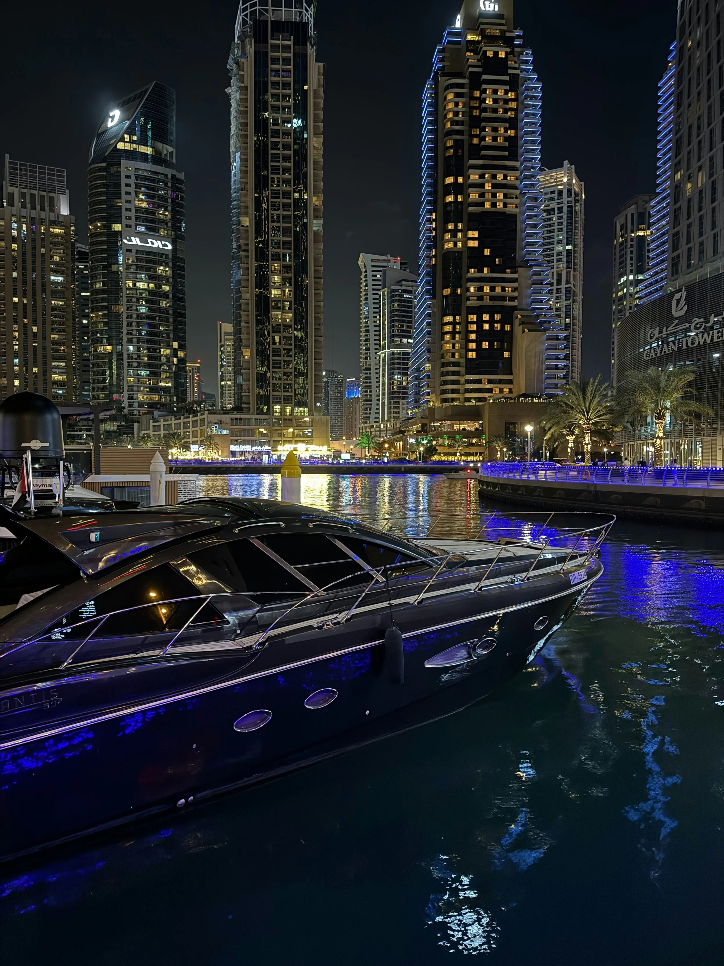 Luxury yacht cruising the coast during the elevated DXA Black Coastal Drift experience.