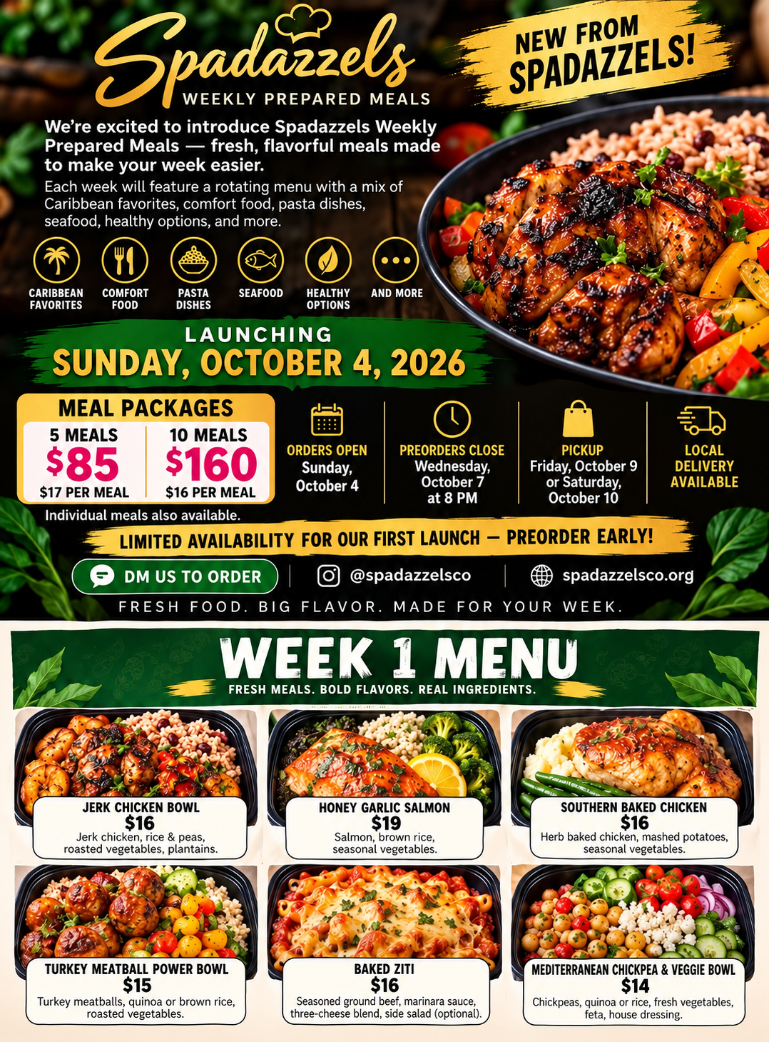 Week 1 Meal Selections