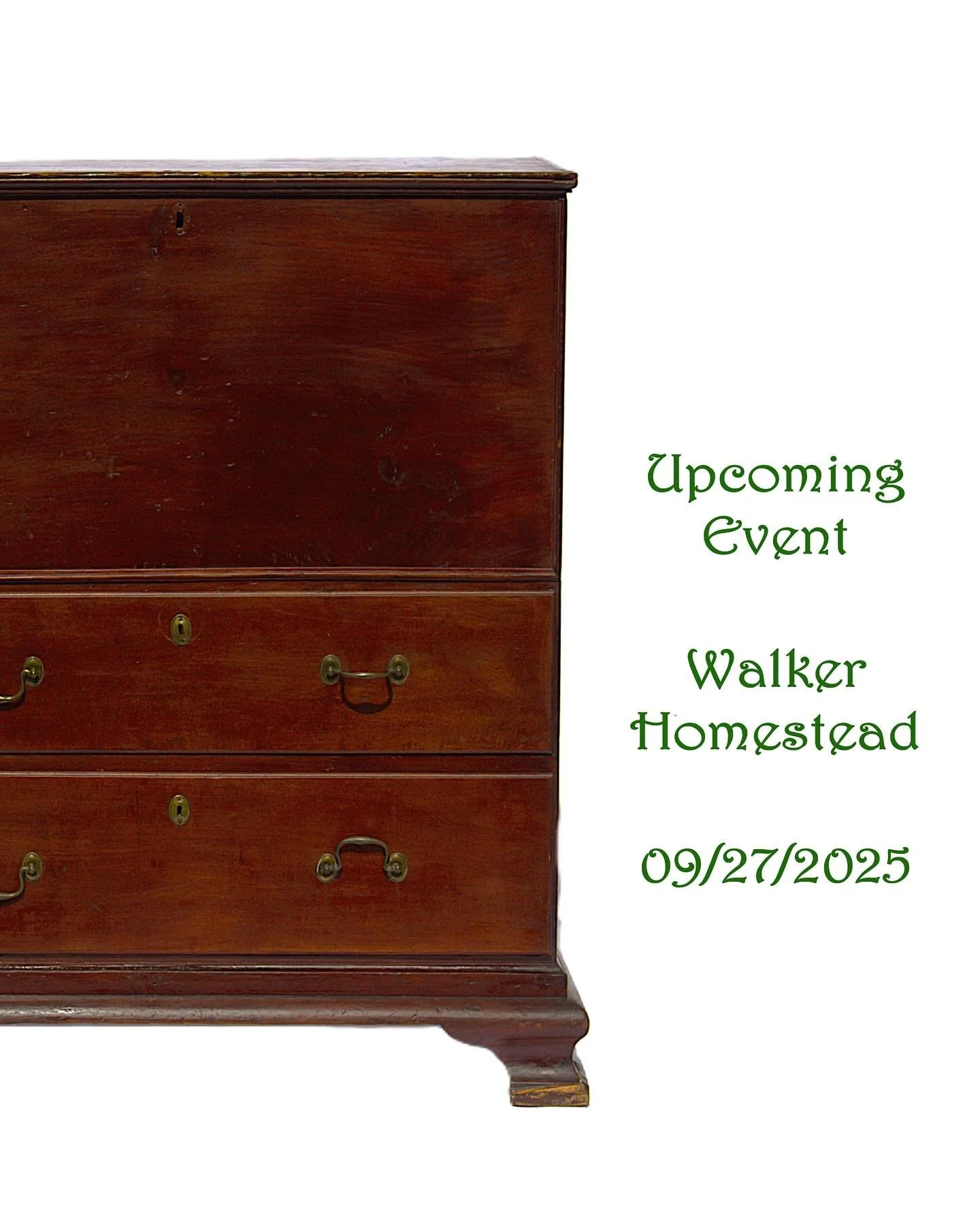 Some selections for the upcoming Walker Homestead Antique Show. We look forward to seeing all who plan to attend! 

We will have a number of exciting primitive furniture pieces, including a grain painted blanket chest, primitive blue New England  bla