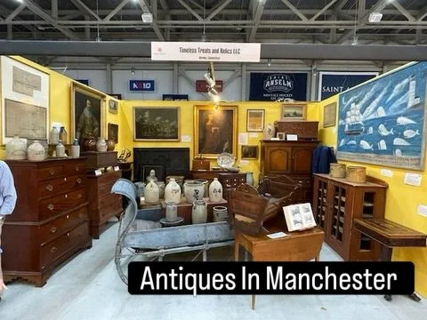 Currently set up at @antiquesinmanchester Come check us out today and tomorrow only!