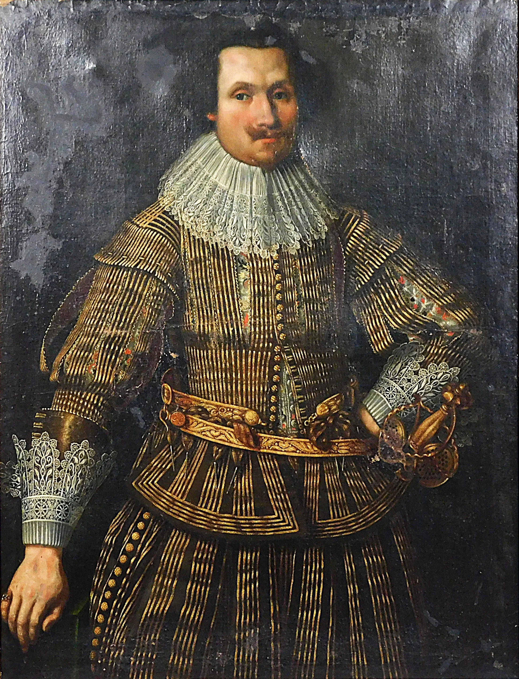 German School Portrait Of A Nobleman,c. 1620, Oil On Canvas