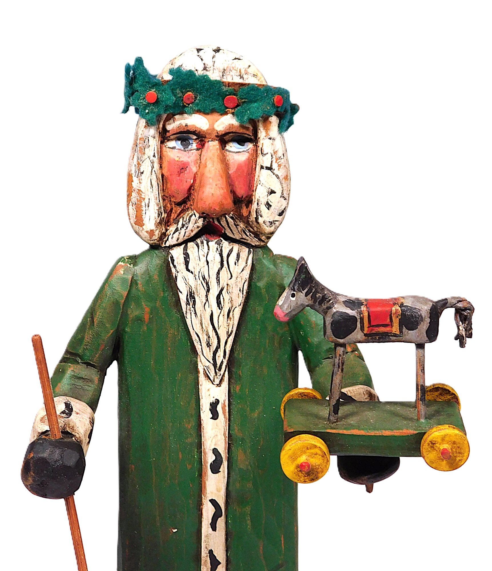 Robert "Bob" G. Holland (MA, 1920-2012), Folk Art Carved Santa Claus, 2000