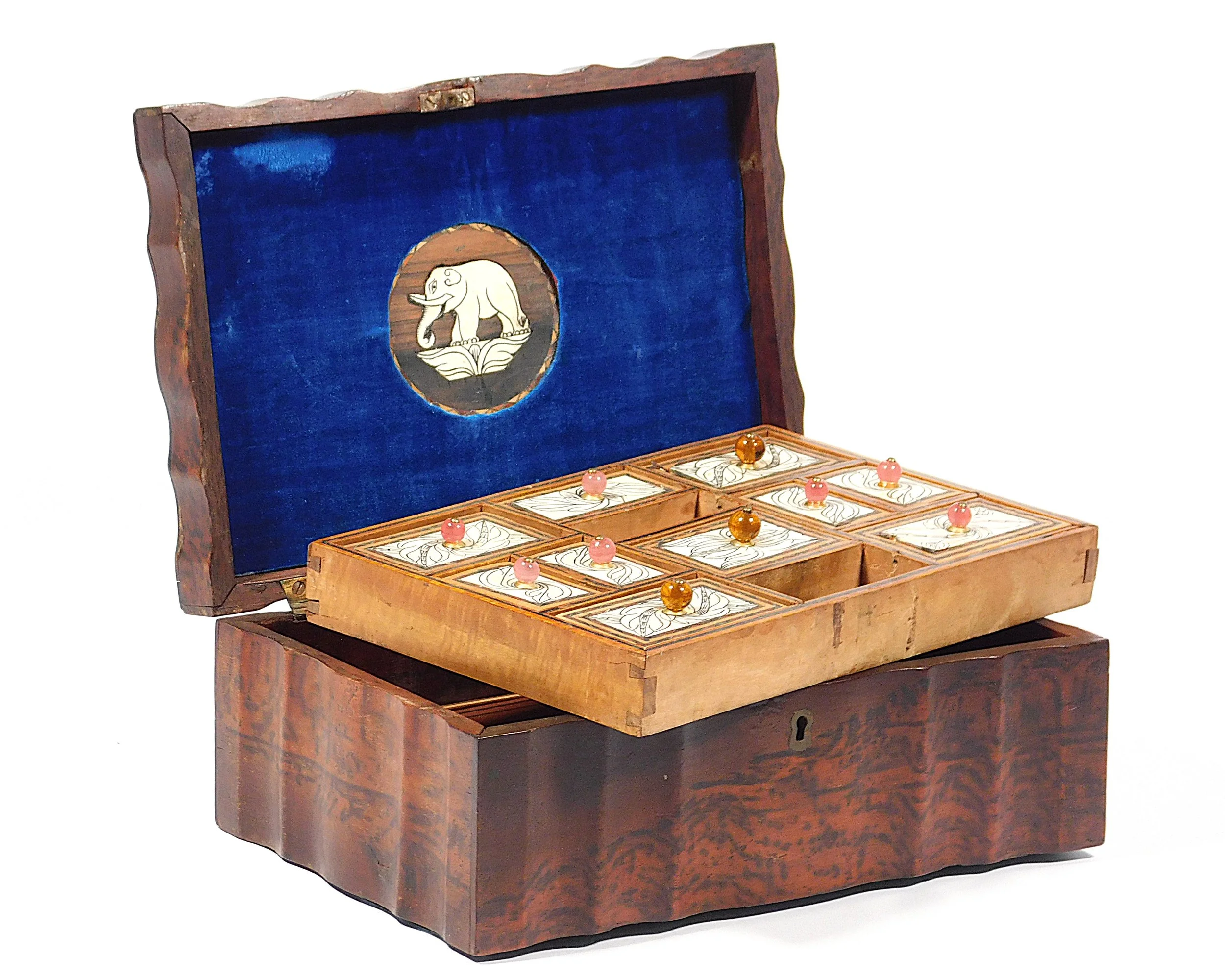 19th C. Anglo-Ceylon Sewing Box, Coromandel Wood