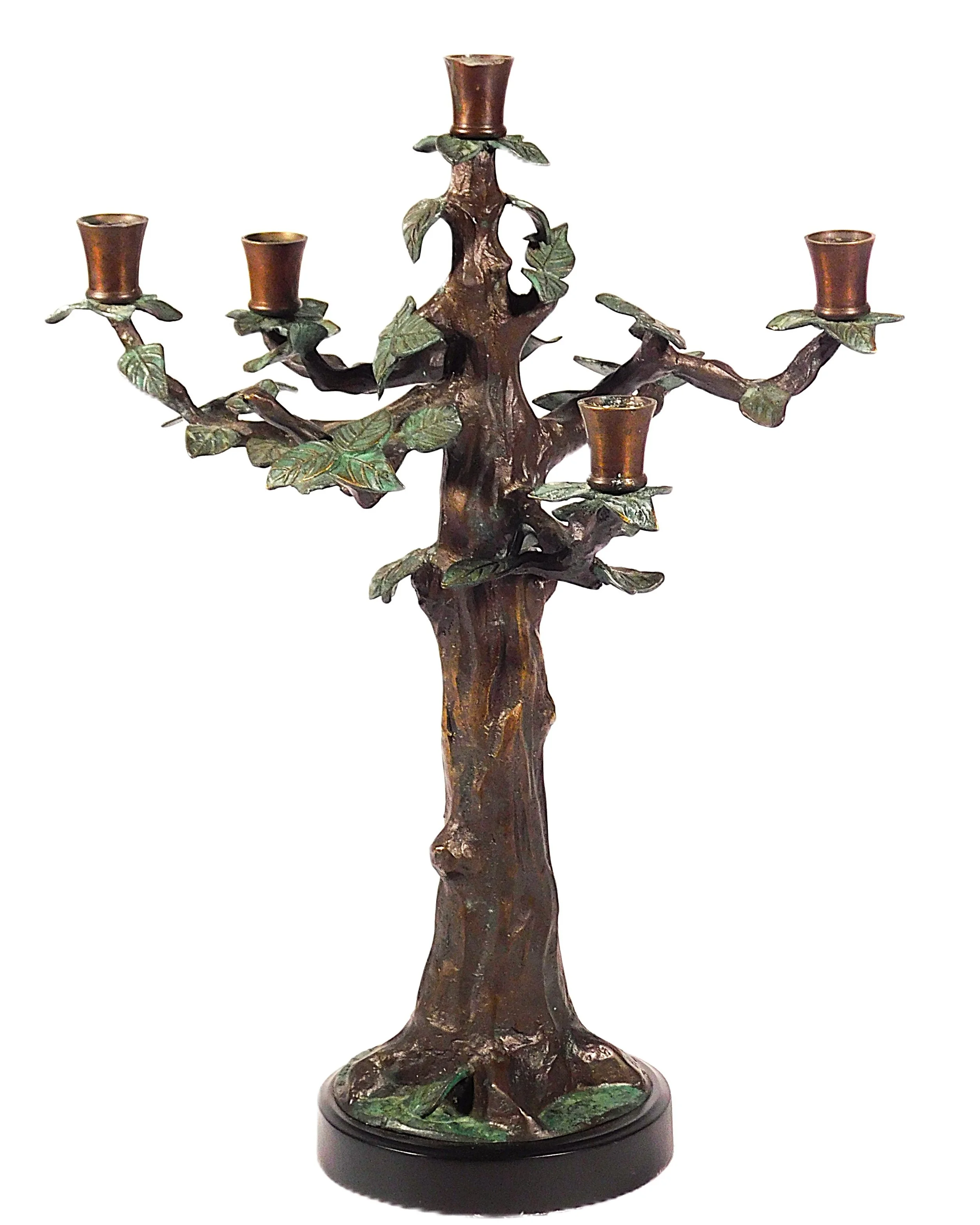 Cold-Painted Bronze Tree Form Candelabra