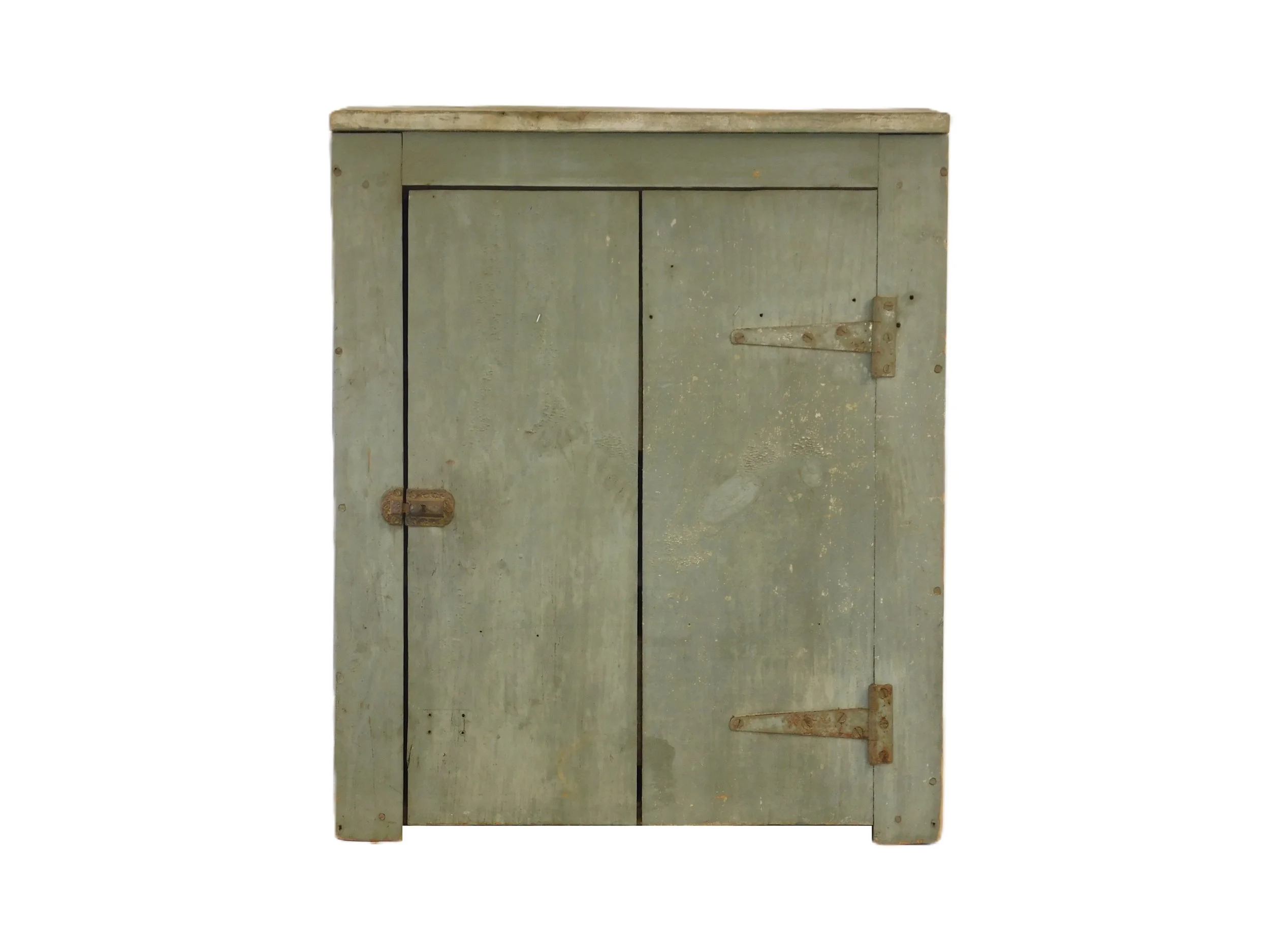 19th C. Primitive Bluish-Gray Jelly Cupboard