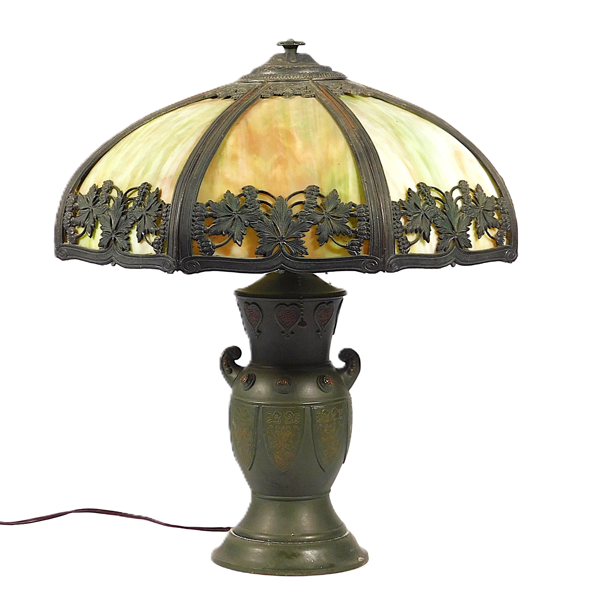 1920s Slag Glass Lamp