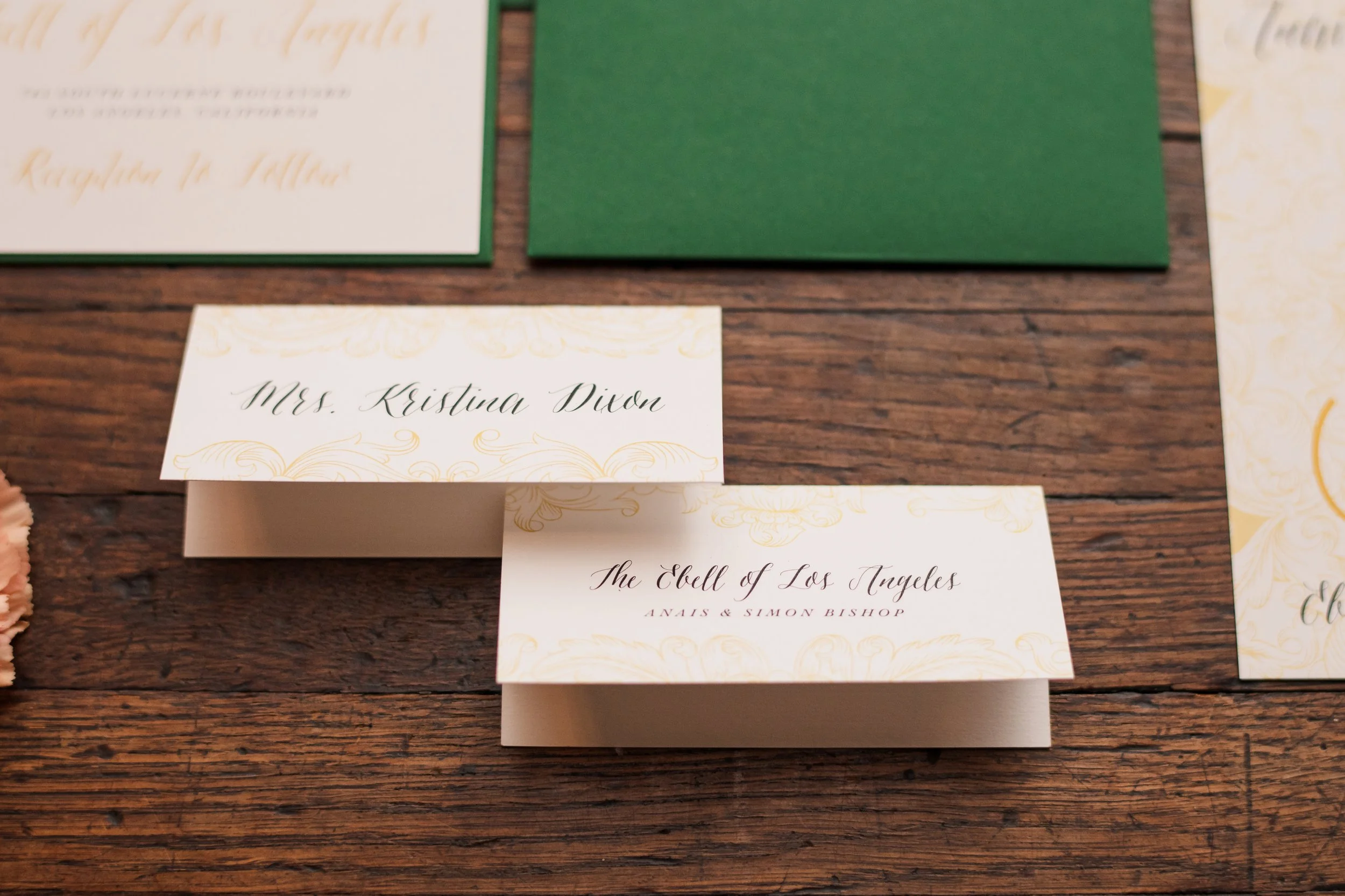 green-gold-ornate-wedding-invitation