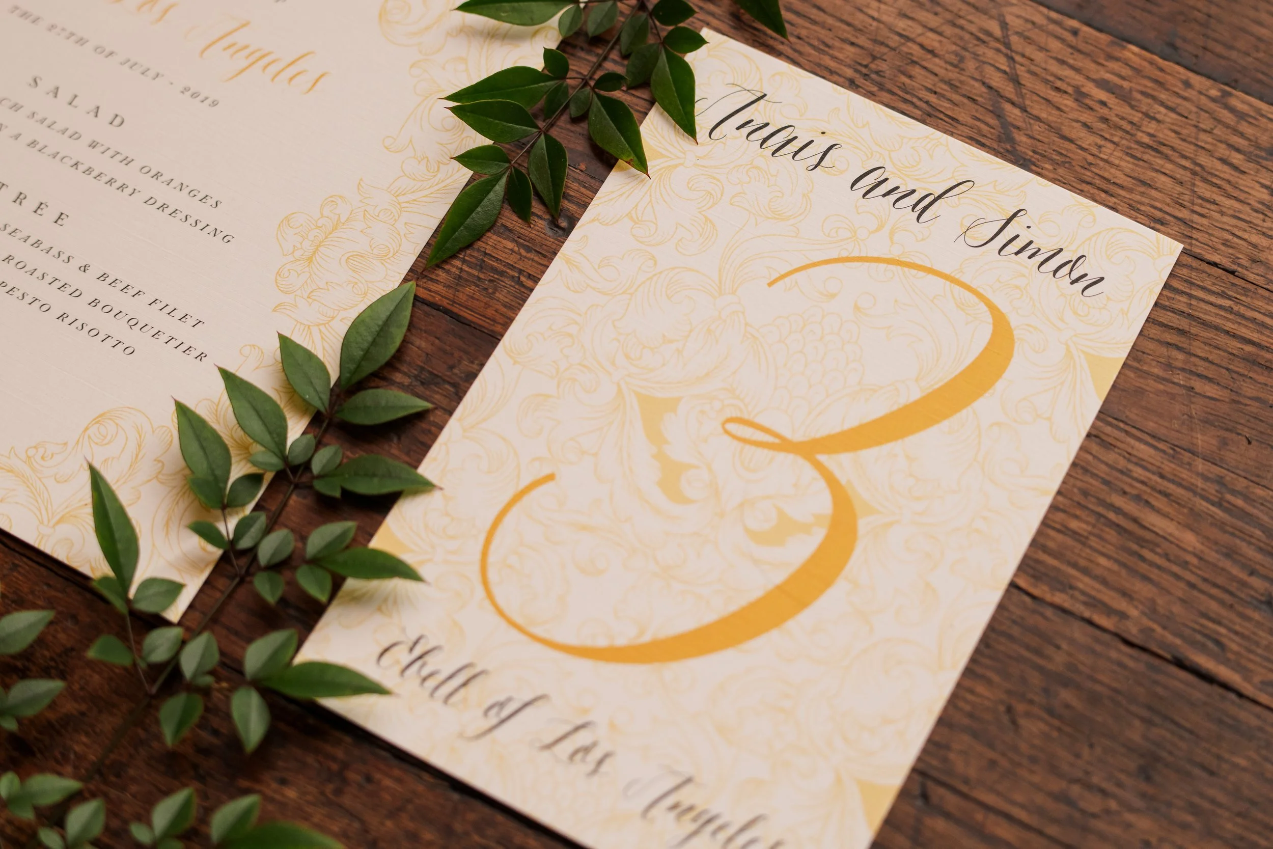 green-gold-ornate-wedding-invitation