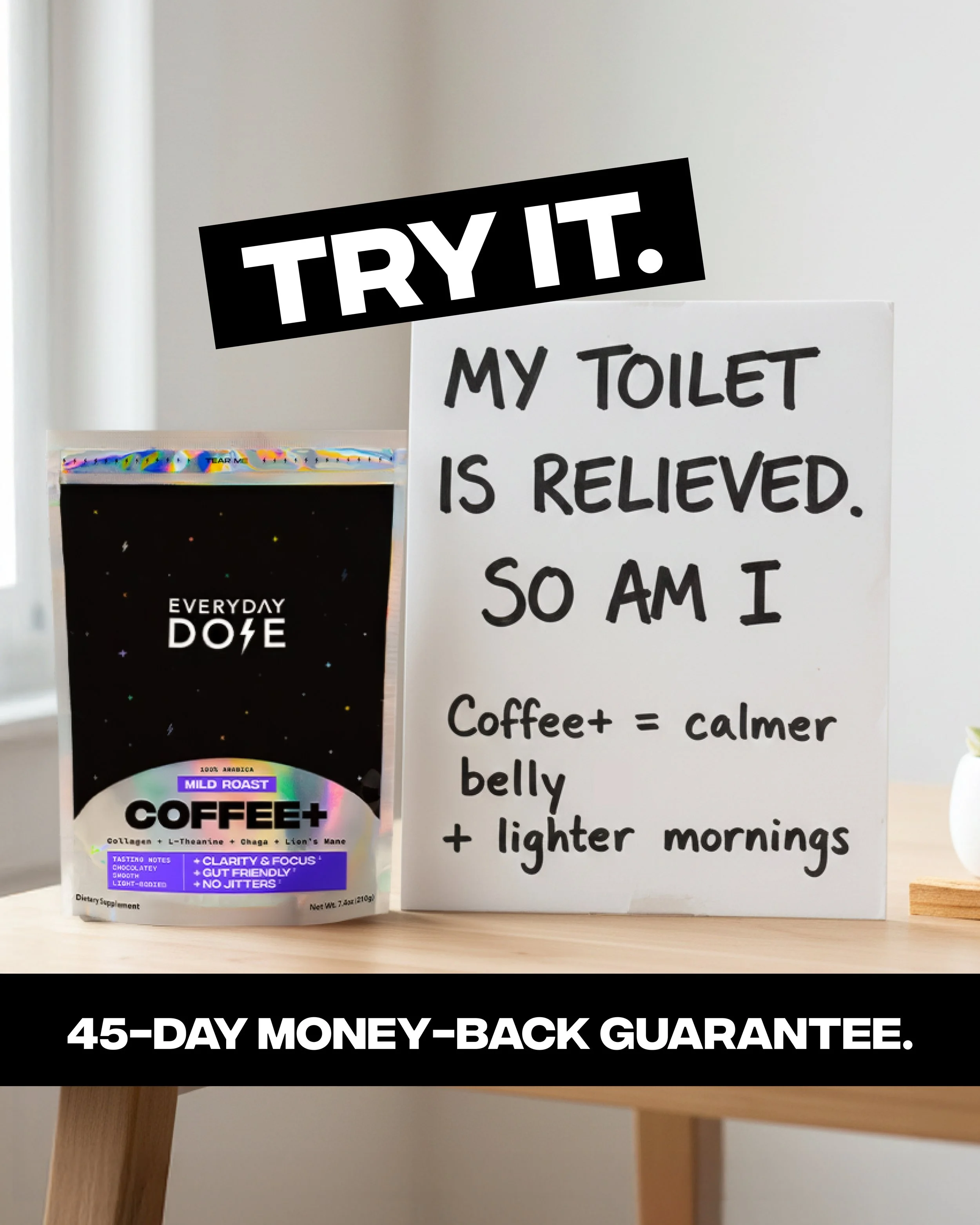 One of those weird lines that worked because it was weird. Humor + relatability + gut health = performance gold.