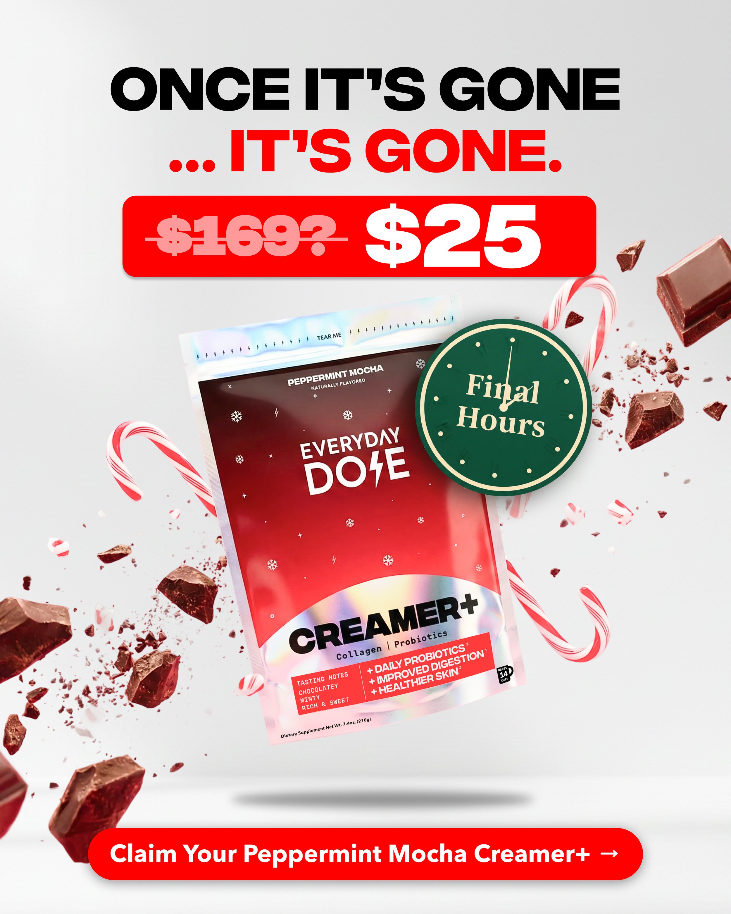 Pure scarcity. No context needed. This line held well in both email subject lines and static ads for sales pushes.