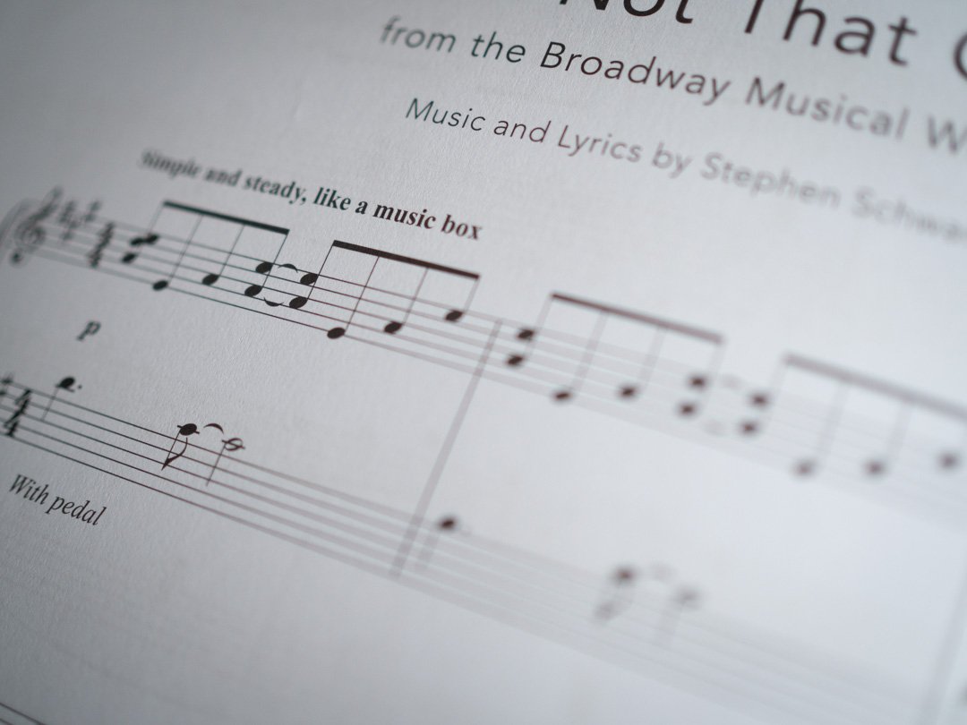 Sheet music extract of I'm Not That Girl from Wicked by Stephen Schwartz