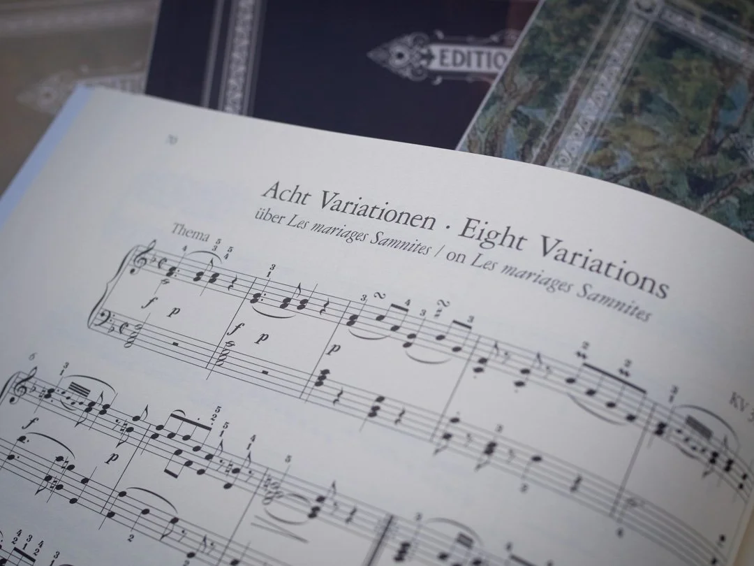 Sheet music extract of Eight Variations by Mozart from the Edition Peters Masterpieces for Piano series