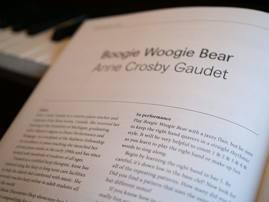 Performance notes for Crosby Gaudet’s Boogie Woogie Bear in the LCM Piano Syllabus 2021–2024
