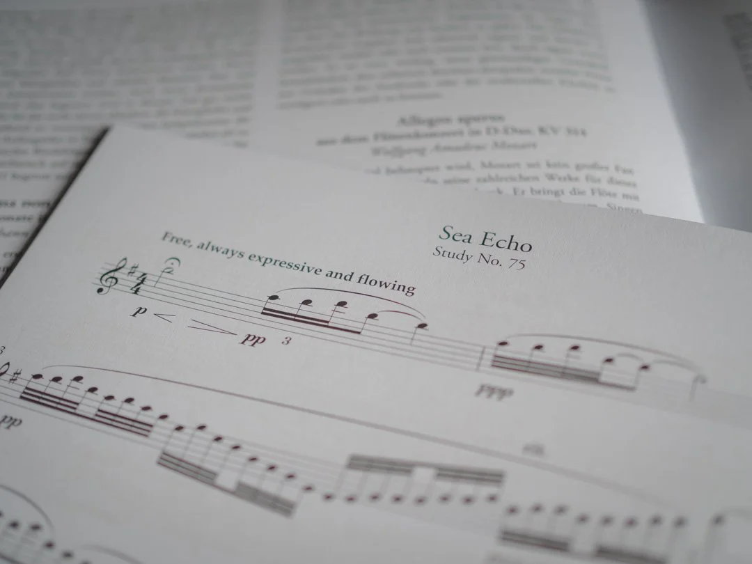Music extract from Sea Echo by Sally Adams in Advanced Flute Repertoire Grades 7–8 Level.