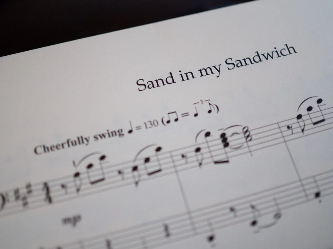 Extract from Sand in my Sandwich by Angeline Bell, from the piano collection My Seaside Notebook.